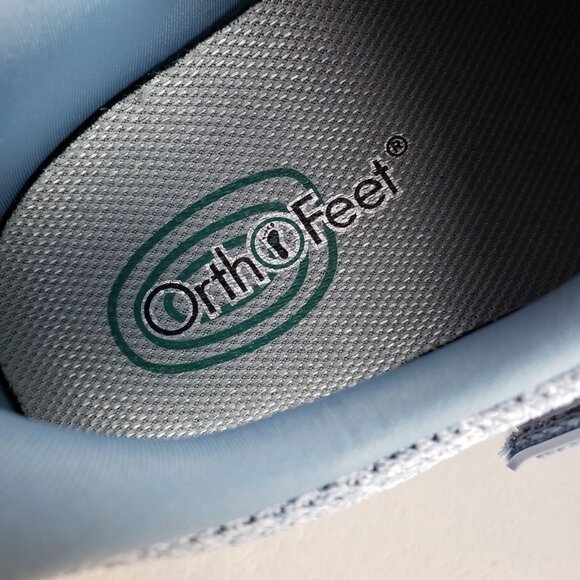 Orthofeet Naya Hands Free Shoe Womens 6.5 EE Wide Blue Slip On Comfort Sneaker - Picture 11 of 11